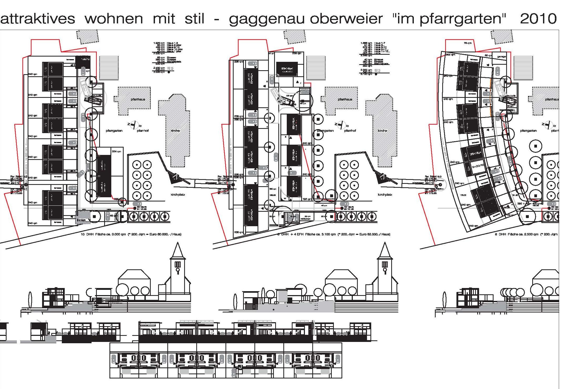Kohlbecker Gesamtplan Skizze für Einfamilienhaus und Eigentumswohnung in Murnau am Staffelsee